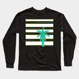 Palm tree on stripes Long Sleeve T-Shirt